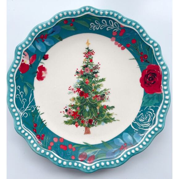 PIoneer Woman Other - The Pioneer Woman Wishful Winter Tree 6.5" Ceramic Appetizer Plate Teal